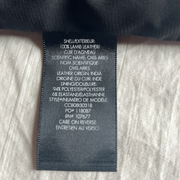 Alice + Olivia Leather Skirt Black "Jaya" Gold Chain Trim Accents Mini Skirt  0 - Picture 16 of 16